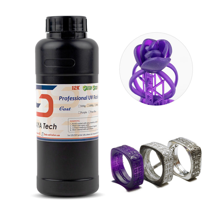 castable resin for jewelry 500g purple bottle with rose ring wax-up and cast metal rings