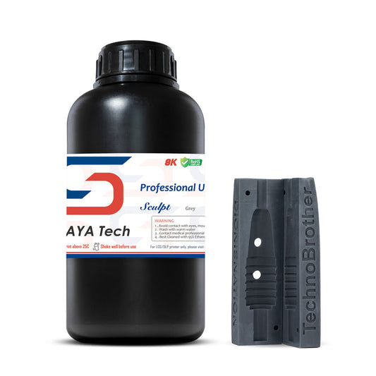 high temperature resin 1kg grey bottle with 3D printed functional connector parts