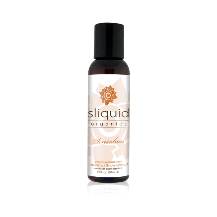 An image of Sliquid Organics Sensation 60ml bottle in a white background.