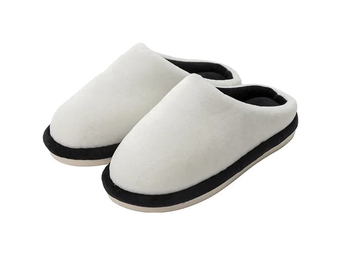 Sublimation Kids Fuzzy  Close Toe Slippers  (White/Black, 32-33#)