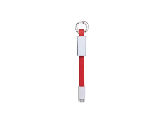 Sublimation Portable Data Cable Keychain(Small, Red)