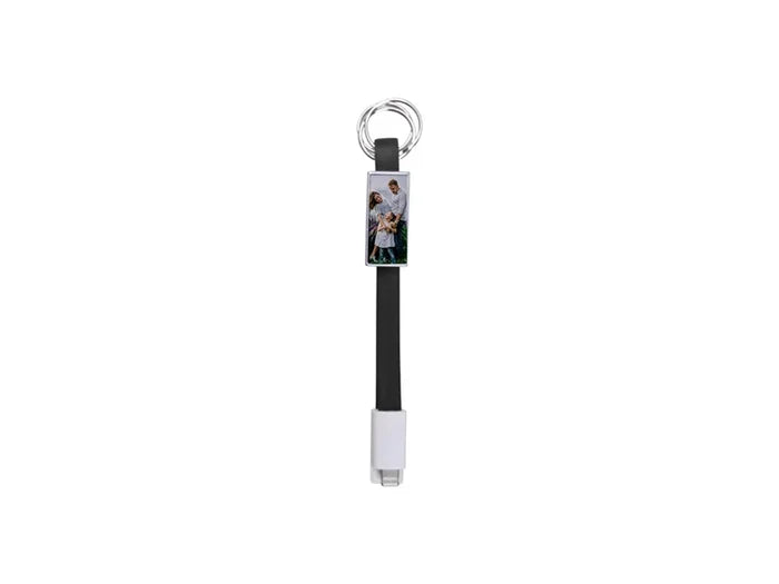 Sublimation Portable Data Cable Keychain(Small,Black)