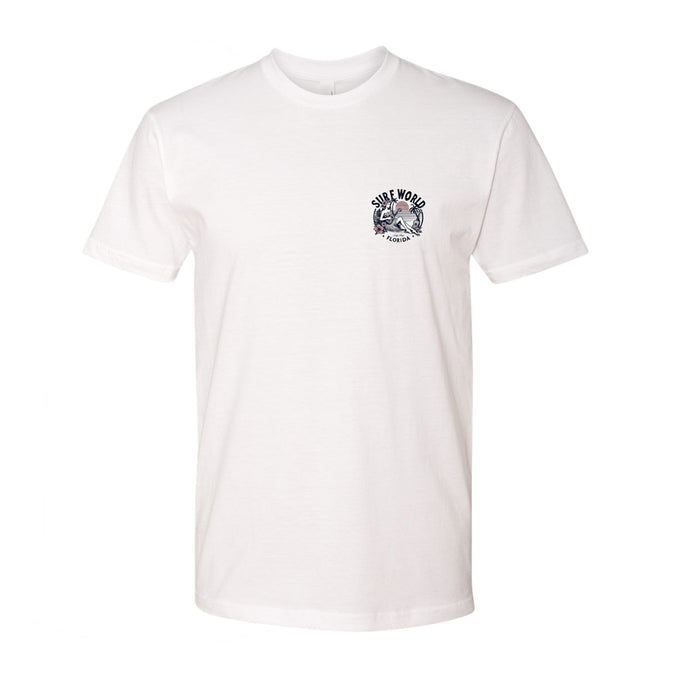 Surf World Leilani Palm Tee Shirt - White Mens T Shirt