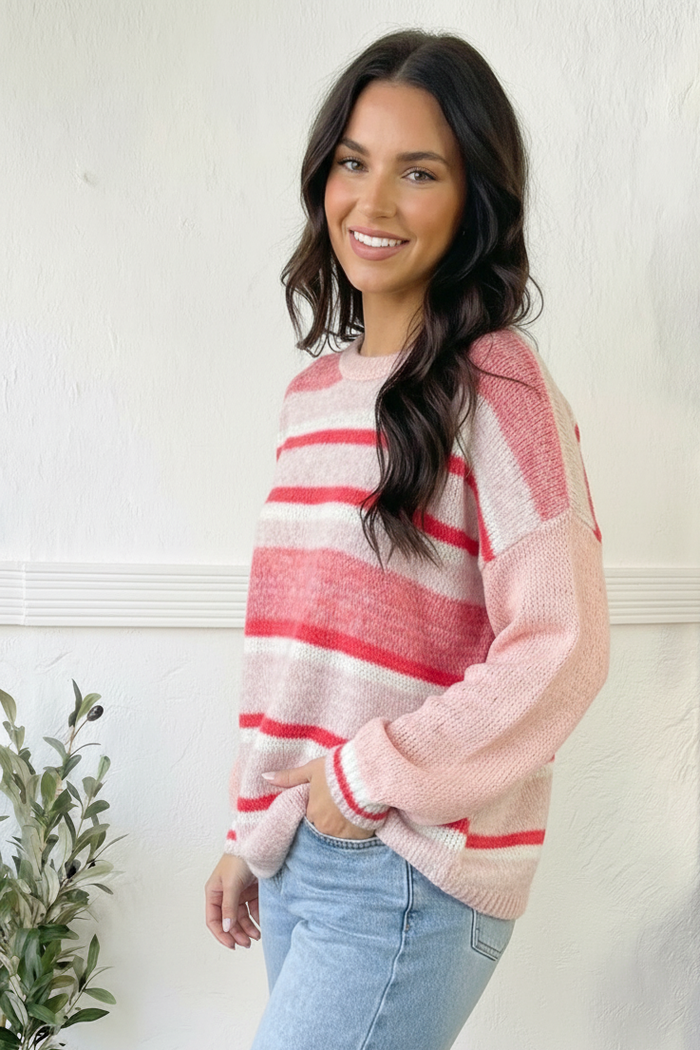 Sweet Talker Pink Stripe Sweater