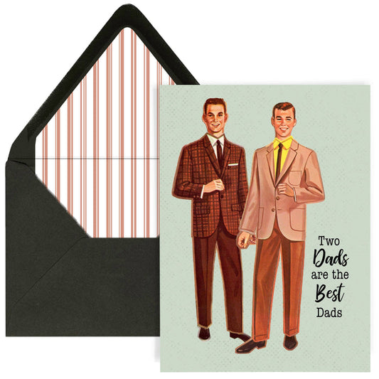 Two Dads are the Best Dads Vintage Greeting Card