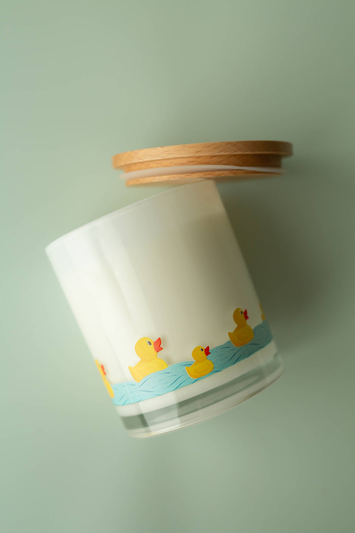 Unplug Soy Candles - Rubber Duck Wrap Bathroom Soy Candle: Teakwood & Tobacco