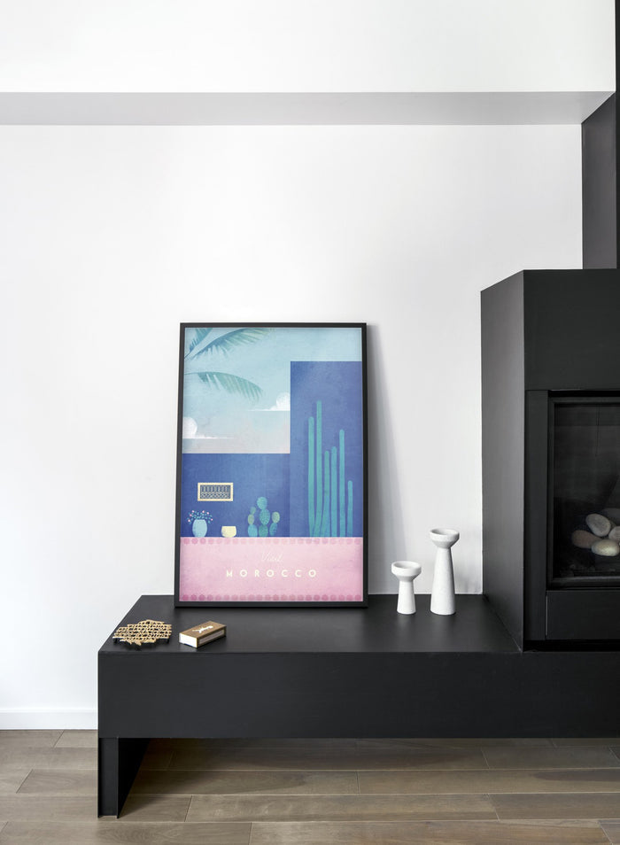 Modern minimalist travel poster by Opposite Wall including illustration of Morocco - Bedroom