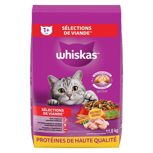 whiskas 11.6kg Dry Cat Food – Meaty Selections with Real Chicken - Shoppers-kart.com