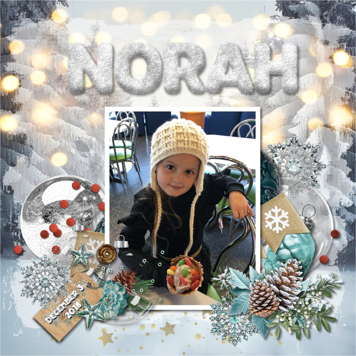 Add these cluster embellishments, realistic embellishments, wood grain easy masks & overlays, wooden signs and frames, and 2 alpha sets by Lucky Girl Creative digital art to all your Christmas greeting cards, holiday decor, and winter pages. Great for outdoor and nature pages, too. Embellishments include deer, Husky dog, cabin, snow, Cardinal birds, Christmas tree, polar bears, penguins, lantern, ornaments, pinecone, sled, sleigh, and more!