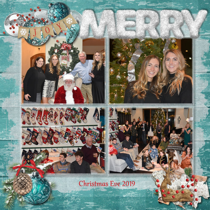 Add these cluster embellishments, realistic embellishments, wood grain easy masks & overlays, wooden signs and frames, and 2 alpha sets by Lucky Girl Creative digital art to all your Christmas greeting cards, holiday decor, and winter pages. Great for outdoor and nature pages, too. Embellishments include deer, Husky dog, cabin, snow, Cardinal birds, Christmas tree, polar bears, penguins, lantern, ornaments, pinecone, sled, sleigh, and more!