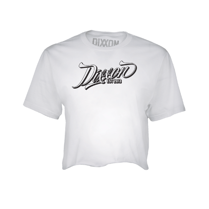 Women's Ballpark Crop Top - White & Black