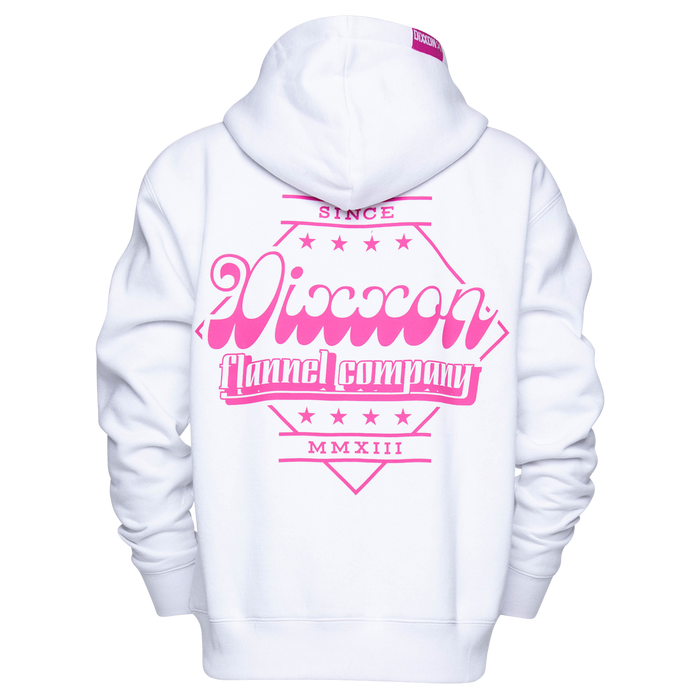 Women's Pink Stardust Zip Up Hoodie - White - Dixxon Flannel Co.